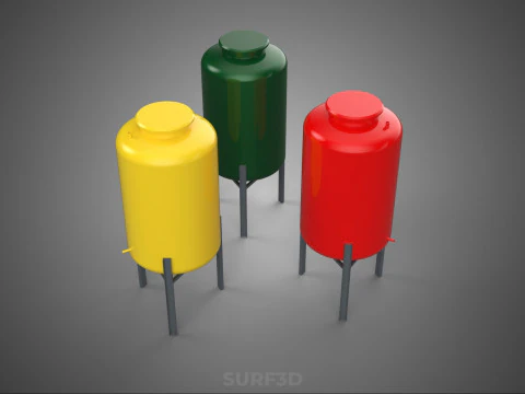 STANDARD INDUSTRIAL FLUID LIQUID CHEMICAL STORAGE CONTAINER TANK 3D Model