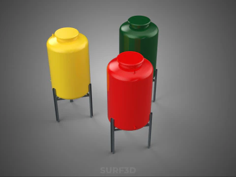 STANDARD INDUSTRIAL FLUID LIQUID CHEMICAL STORAGE CONTAINER TANK 3D Model