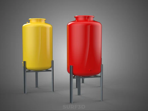 STANDARD INDUSTRIAL FLUID LIQUID CHEMICAL STORAGE CONTAINER TANK 3D Model