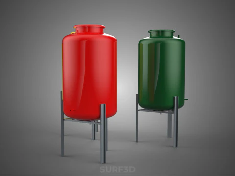STANDARD INDUSTRIAL FLUID LIQUID CHEMICAL STORAGE CONTAINER TANK 3D Model