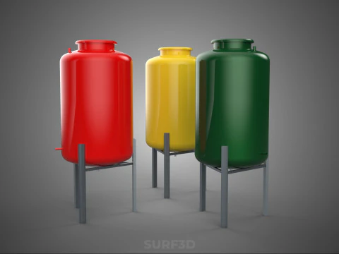 STANDARD INDUSTRIAL FLUID LIQUID CHEMICAL STORAGE CONTAINER TANK 3D Model