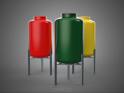 STANDARD INDUSTRIAL FLUID LIQUID CHEMICAL STORAGE CONTAINER TANK 3D Model