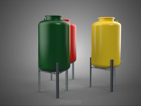 STANDARD INDUSTRIAL FLUID LIQUID CHEMICAL STORAGE CONTAINER TANK 3D Model