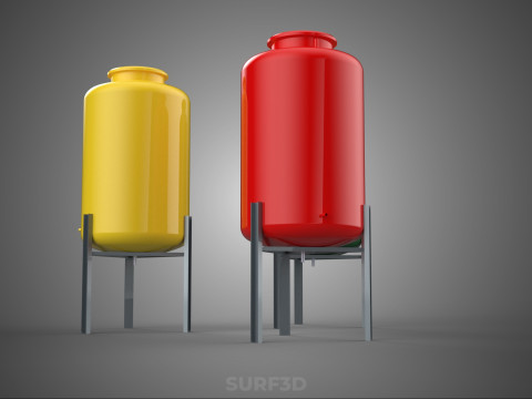 STANDARD INDUSTRIAL FLUID LIQUID CHEMICAL STORAGE CONTAINER TANK Modelo 3D