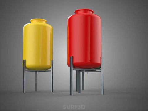 STANDARD INDUSTRIAL FLUID LIQUID CHEMICAL STORAGE CONTAINER TANK 3D Model