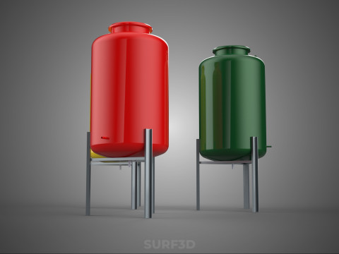 STANDARD INDUSTRIAL FLUID LIQUID CHEMICAL STORAGE CONTAINER TANK Modelo 3D