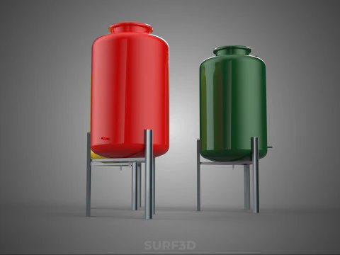 STANDARD INDUSTRIAL FLUID LIQUID CHEMICAL STORAGE CONTAINER TANK 3D Model