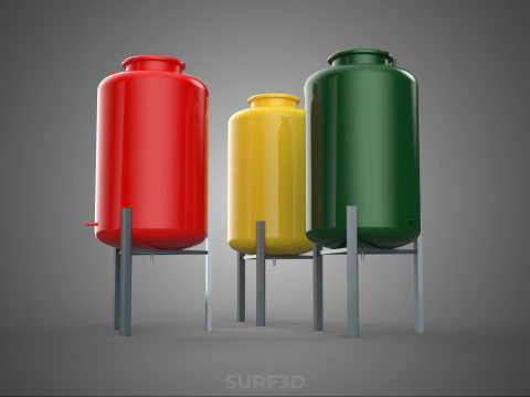 STANDARD INDUSTRIAL FLUID LIQUID CHEMICAL STORAGE CONTAINER TANK 3D Model