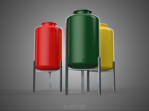 STANDARD INDUSTRIAL FLUID LIQUID CHEMICAL STORAGE CONTAINER TANK Modelo 3D