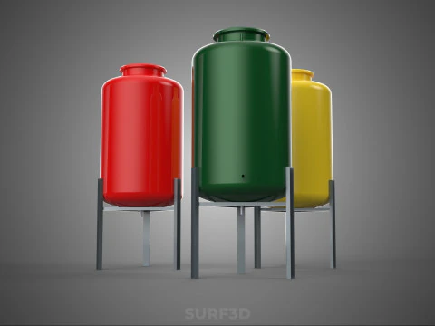 STANDARD INDUSTRIAL FLUID LIQUID CHEMICAL STORAGE CONTAINER TANK 3D Model