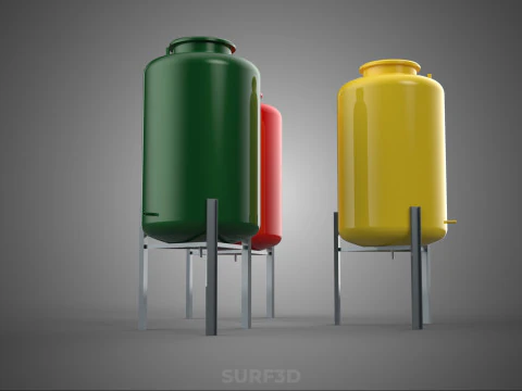 STANDARD INDUSTRIAL FLUID LIQUID CHEMICAL STORAGE CONTAINER TANK 3D Model