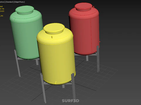 STANDARD INDUSTRIAL FLUID LIQUID CHEMICAL STORAGE CONTAINER TANK 3D Model