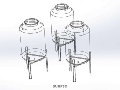 STANDARD INDUSTRIAL FLUID LIQUID CHEMICAL STORAGE CONTAINER TANK Modelo 3D