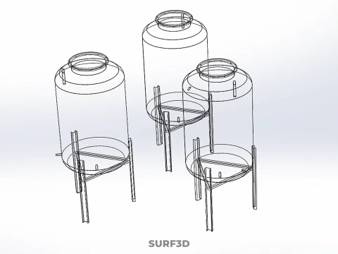 STANDARD INDUSTRIAL FLUID LIQUID CHEMICAL STORAGE CONTAINER TANK 3D Model