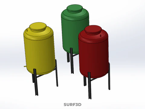 STANDARD INDUSTRIAL FLUID LIQUID CHEMICAL STORAGE CONTAINER TANK 3D Model