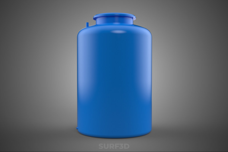 STANDARD EMPTY BLUE WATER FLUID LIQUID STORAGE CONTAINER TANK 3D Model .c4d .max .obj .3ds .fbx .stl .blend