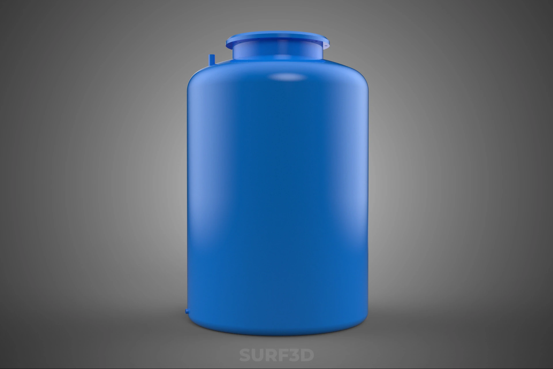 STANDARD EMPTY BLUE WATER FLUID LIQUID STORAGE CONTAINER TANK 3D Model .c4d .max .obj .3ds .fbx .stl .blend