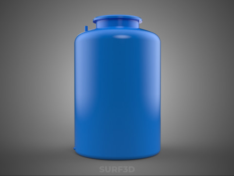 STANDARD EMPTY BLUE WATER FLUID LIQUID STORAGE CONTAINER TANK 3D Modell