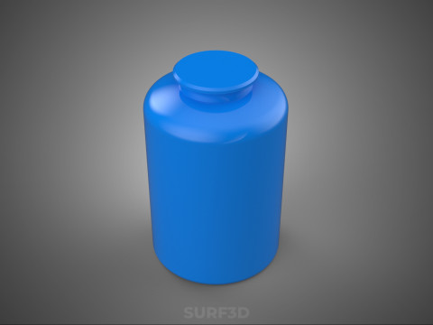STANDARD EMPTY BLUE WATER FLUID LIQUID STORAGE CONTAINER TANK 3D Model