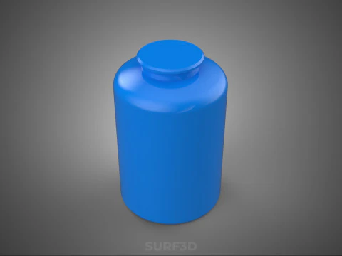 STANDARD EMPTY BLUE WATER FLUID LIQUID STORAGE CONTAINER TANK 3D Model
