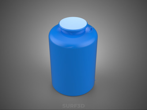 STANDARD EMPTY BLUE WATER FLUID LIQUID STORAGE CONTAINER TANK 3D Model