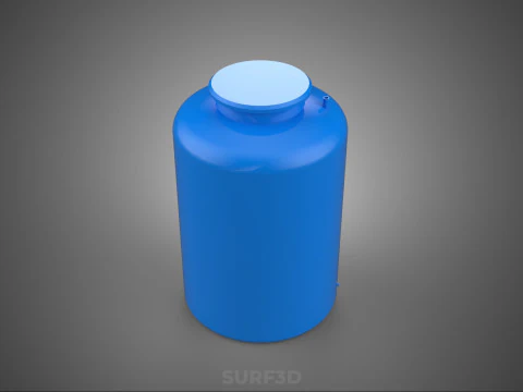 STANDARD EMPTY BLUE WATER FLUID LIQUID STORAGE CONTAINER TANK 3D Model