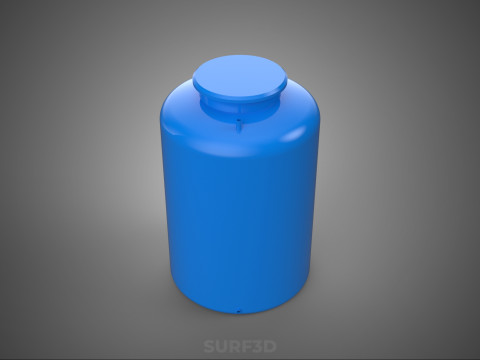 STANDARD EMPTY BLUE WATER FLUID LIQUID STORAGE CONTAINER TANK 3D Model