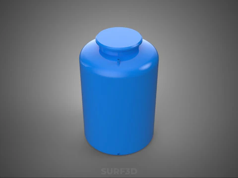 STANDARD EMPTY BLUE WATER FLUID LIQUID STORAGE CONTAINER TANK 3D Model