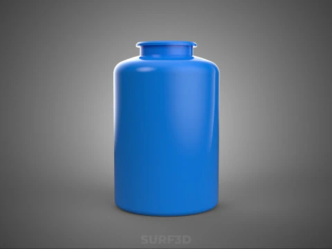STANDARD EMPTY BLUE WATER FLUID LIQUID STORAGE CONTAINER TANK 3D Model