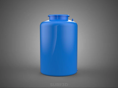 STANDARD EMPTY BLUE WATER FLUID LIQUID STORAGE CONTAINER TANK 3D Model