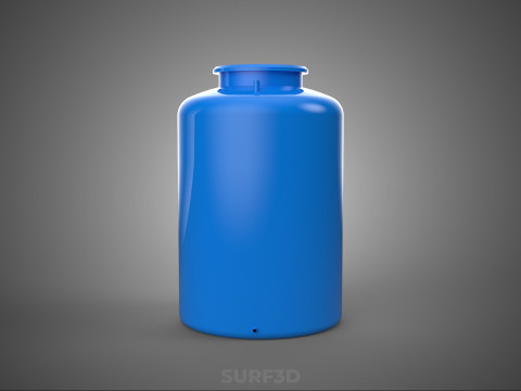 STANDARD EMPTY BLUE WATER FLUID LIQUID STORAGE CONTAINER TANK 3D Model