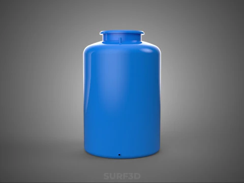 STANDARD EMPTY BLUE WATER FLUID LIQUID STORAGE CONTAINER TANK 3D Model