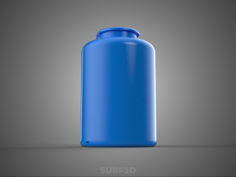 STANDARD EMPTY BLUE WATER FLUID LIQUID STORAGE CONTAINER TANK 3D Model
