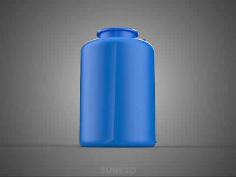 STANDARD EMPTY BLUE WATER FLUID LIQUID STORAGE CONTAINER TANK 3D Model