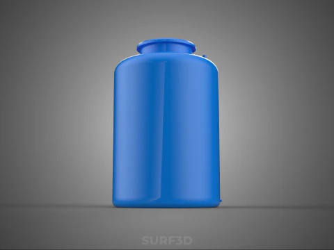 STANDARD EMPTY BLUE WATER FLUID LIQUID STORAGE CONTAINER TANK 3D Model