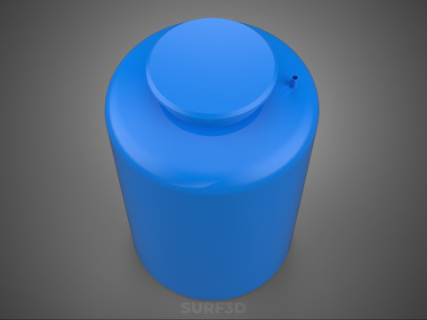 STANDARD EMPTY BLUE WATER FLUID LIQUID STORAGE CONTAINER TANK 3D Model