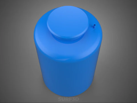 STANDARD EMPTY BLUE WATER FLUID LIQUID STORAGE CONTAINER TANK 3D Model