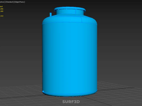 STANDARD EMPTY BLUE WATER FLUID LIQUID STORAGE CONTAINER TANK 3D Model