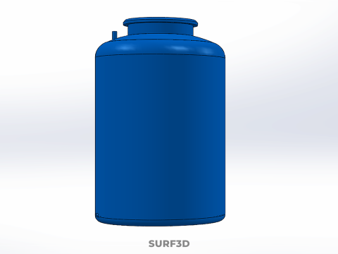 STANDARD EMPTY BLUE WATER FLUID LIQUID STORAGE CONTAINER TANK 3D Model