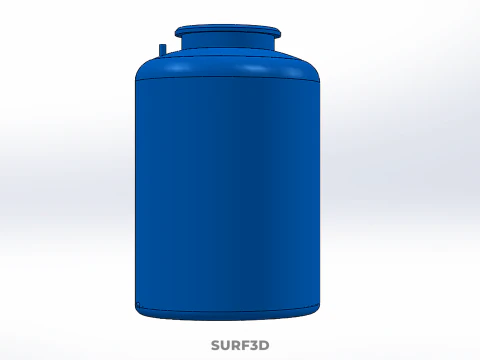 STANDARD EMPTY BLUE WATER FLUID LIQUID STORAGE CONTAINER TANK 3D Model