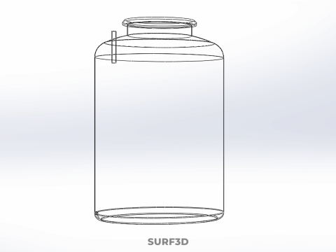 STANDARD EMPTY BLUE WATER FLUID LIQUID STORAGE CONTAINER TANK 3D Model