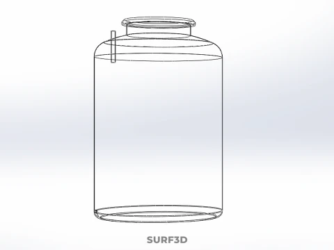 STANDARD EMPTY BLUE WATER FLUID LIQUID STORAGE CONTAINER TANK 3D Model