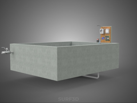 IOT SMART FISH POND AQUACULTURE MONITOR WATER LEVEL CIRCULATION 3D Model