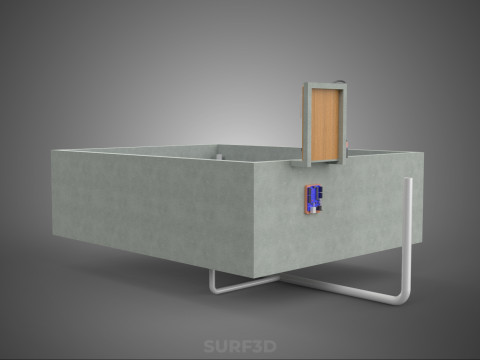 IOT SMART FISH POND AQUACULTURE MONITOR WATER LEVEL CIRCULATION 3D Model