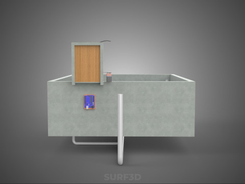 IOT SMART FISH POND AQUACULTURE MONITOR WATER LEVEL CIRCULATION 3D Model