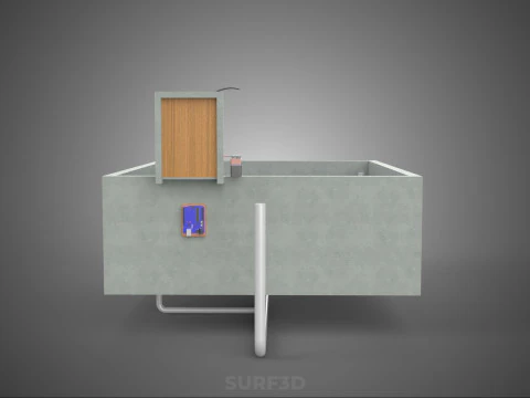 IOT SMART FISH POND AQUACULTURE MONITOR WATER LEVEL CIRCULATION 3D Model