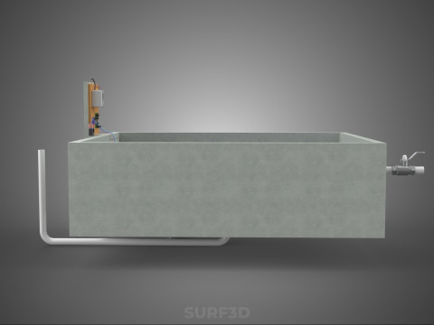 IOT SMART FISH POND AQUACULTURE MONITOR WATER LEVEL CIRCULATION 3D Model