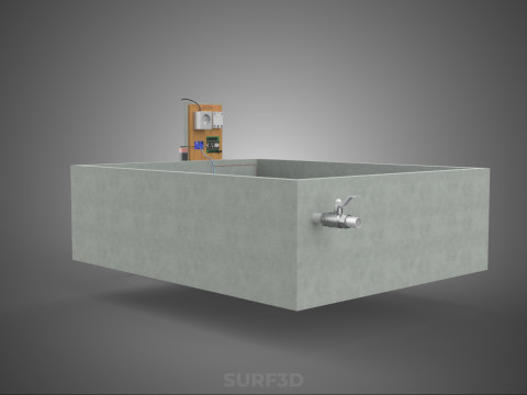 IOT SMART FISH POND AQUACULTURE MONITOR WATER LEVEL CIRCULATION 3D Model