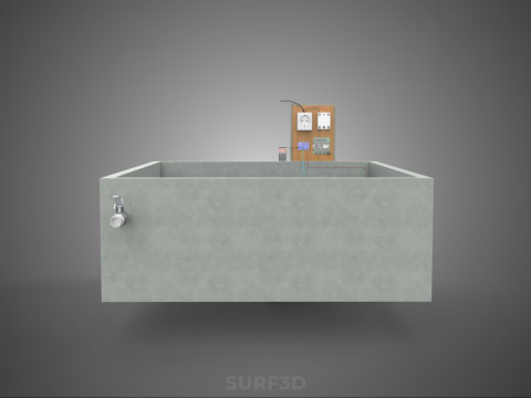 IOT SMART FISH POND AQUACULTURE MONITOR WATER LEVEL CIRCULATION 3D Model