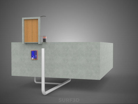 IOT SMART FISH POND AQUACULTURE MONITOR WATER LEVEL CIRCULATION 3D Model